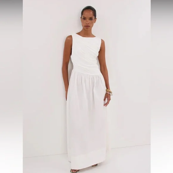 🍒NWT DISSH Alexandria Hybrid Sleeveless Midi Dress in White. Size: 8 - Picture 2 of 16